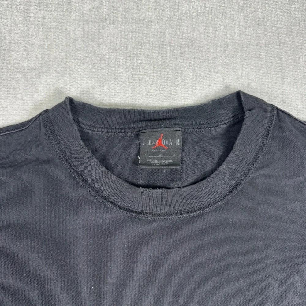 Nike Air Jordan Flight Mens Long Sleeve Graphic T-Shirt Black Red IB3134-010 L